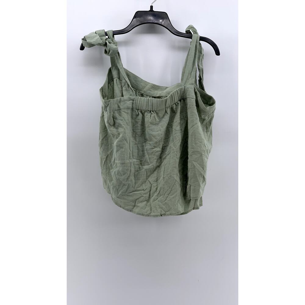 A.N.A A NEW APPROACH Women's Green Tie-Sleeve Cotton-Blend Tank Top SZ L - Picture 2 of 10